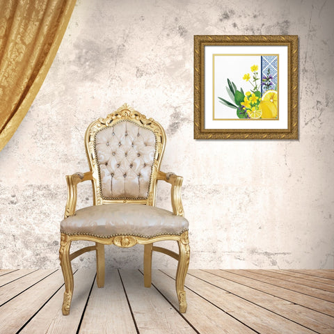 Lemon Tile 4 Gold Ornate Wood Framed Art Print with Double Matting by Allen, Kimberly