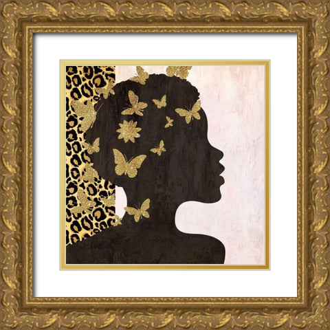 Butterfly Leopard 1 Gold Ornate Wood Framed Art Print with Double Matting by Allen, Kimberly