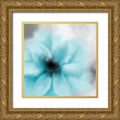 Teal Dreams 1 Gold Ornate Wood Framed Art Print with Double Matting by Allen, Kimberly
