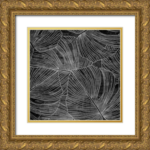 Monstera 1 Gold Ornate Wood Framed Art Print with Double Matting by Allen, Kimberly