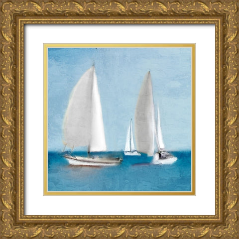 Sailing Gold Ornate Wood Framed Art Print with Double Matting by Allen, Kimberly