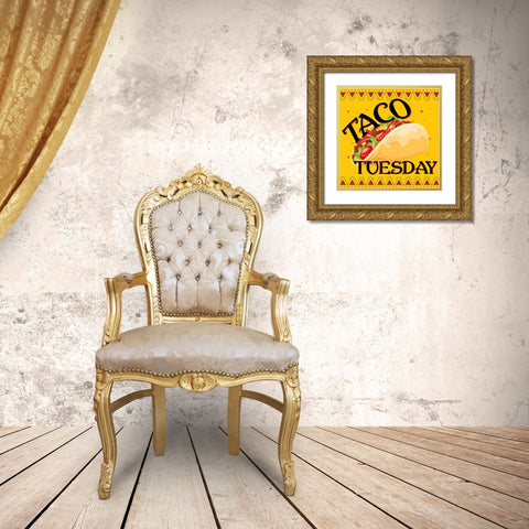 Taco Tuesday Gold Ornate Wood Framed Art Print with Double Matting by Allen, Kimberly