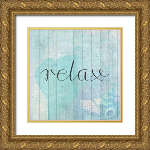 Relax Time 1 Gold Ornate Wood Framed Art Print with Double Matting by Allen, Kimberly