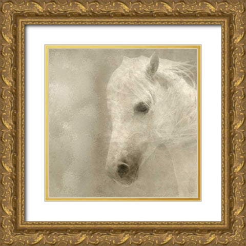 White Mane Gold Ornate Wood Framed Art Print with Double Matting by Allen, Kimberly