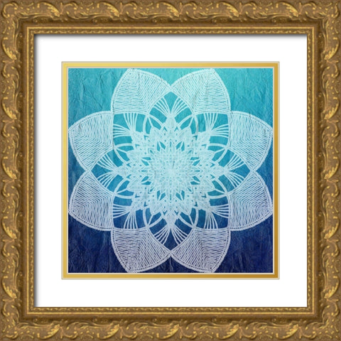 Indigo Mandala 2 Gold Ornate Wood Framed Art Print with Double Matting by Kimberly, Allen