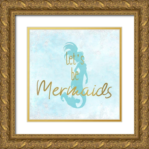 A Mermaid 3 Gold Ornate Wood Framed Art Print with Double Matting by Kimberly, Allen