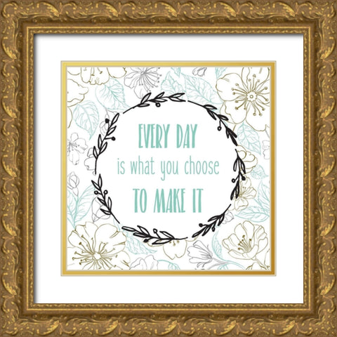 Beginnings 4 Gold Ornate Wood Framed Art Print with Double Matting by Kimberly, Allen