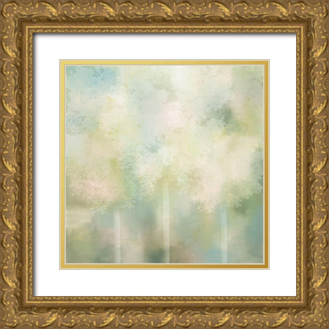 Spring Green 1 Gold Ornate Wood Framed Art Print with Double Matting by Kimberly, Allen