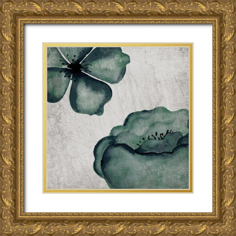 Hints of Emerald 1 Gold Ornate Wood Framed Art Print with Double Matting by Kimberly, Allen