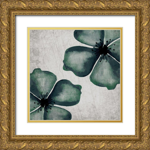 Hints of Emerald 2 Gold Ornate Wood Framed Art Print with Double Matting by Kimberly, Allen