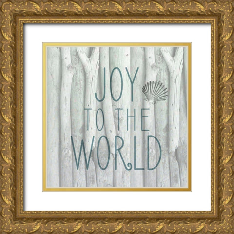 Driftwood Christmas 1 Gold Ornate Wood Framed Art Print with Double Matting by Kimberly, Allen