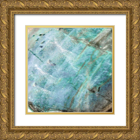 Teal Gem 1 Gold Ornate Wood Framed Art Print with Double Matting by Allen, Kimberly