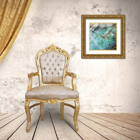 Teal Gem 2 Gold Ornate Wood Framed Art Print with Double Matting by Allen, Kimberly