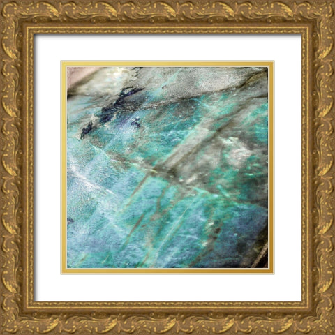 Teal Gem 2 Gold Ornate Wood Framed Art Print with Double Matting by Allen, Kimberly