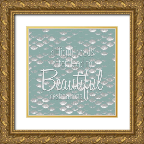 Difficult Roads Gold Ornate Wood Framed Art Print with Double Matting by Kimberly, Allen