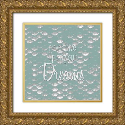 Never Give Up Gold Ornate Wood Framed Art Print with Double Matting by Kimberly, Allen
