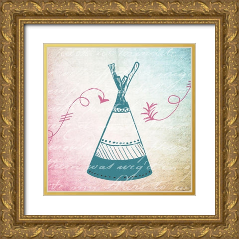 Boho A Gold Ornate Wood Framed Art Print with Double Matting by Kimberly, Allen
