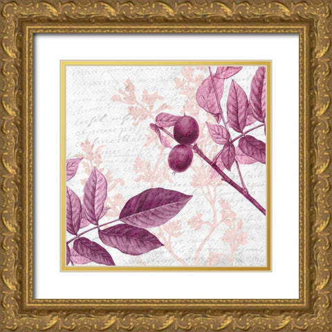 Jeweled Branches 3 Gold Ornate Wood Framed Art Print with Double Matting by Kimberly, Allen