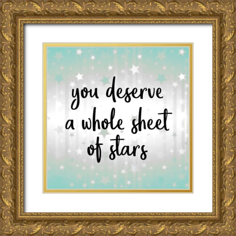 Sheet of Stars v2 Gold Ornate Wood Framed Art Print with Double Matting by Kimberly, Allen