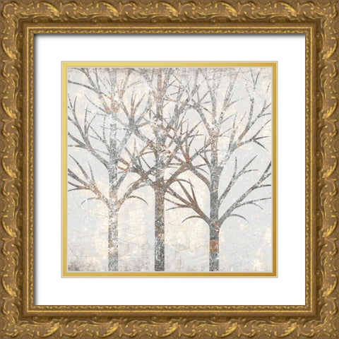 Gilded Trees 1 Gold Ornate Wood Framed Art Print with Double Matting by Kimberly, Allen