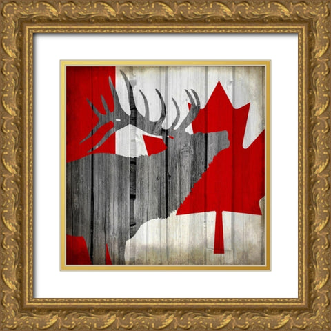 Wildlife Flag 1 Gold Ornate Wood Framed Art Print with Double Matting by Kimberly, Allen