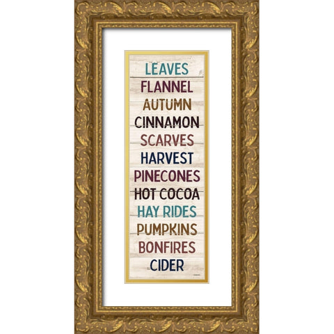 Autumn Words Gold Ornate Wood Framed Art Print with Double Matting by Koetsier, Albert
