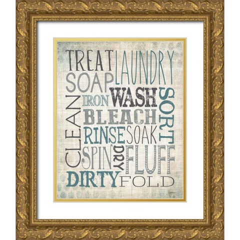 Laundry Art Gold Ornate Wood Framed Art Print with Double Matting by Louise, Gigi