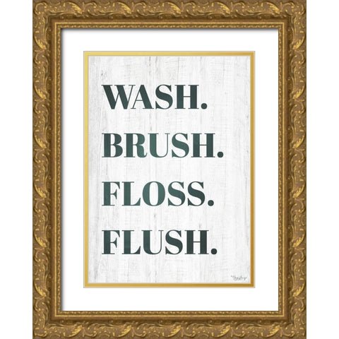 Wash Brush Gold Ornate Wood Framed Art Print with Double Matting by Louise, Gigi