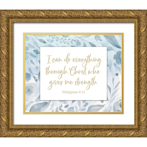 Christ Strength Gold Ornate Wood Framed Art Print with Double Matting by Louise, Gigi