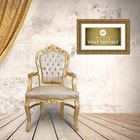 Yourself Yellow Gold Ornate Wood Framed Art Print with Double Matting by Louise, Gigi