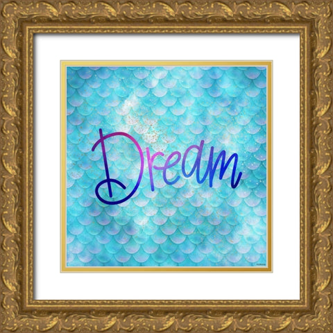 Dream Mermaid Gold Ornate Wood Framed Art Print with Double Matting by Louise, Gigi