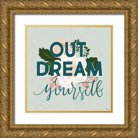 Out Dream Floral Gold Ornate Wood Framed Art Print with Double Matting by Louise, Gigi