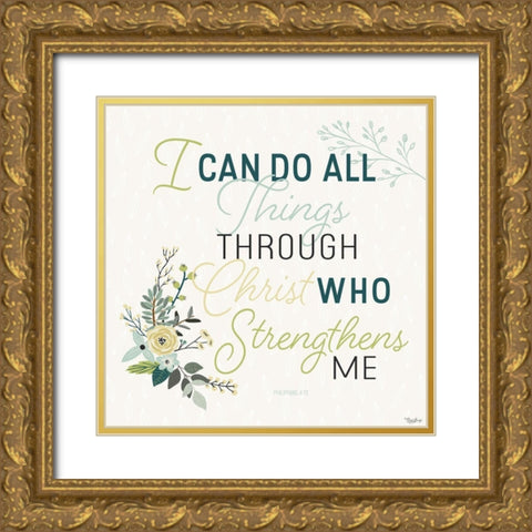 She Strength Gold Ornate Wood Framed Art Print with Double Matting by Louise, Gigi