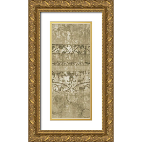 One Tone I Gold Ornate Wood Framed Art Print with Double Matting by Emery, Kristin