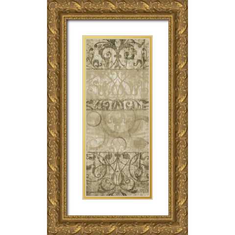 One Tone II Gold Ornate Wood Framed Art Print with Double Matting by Emery, Kristin