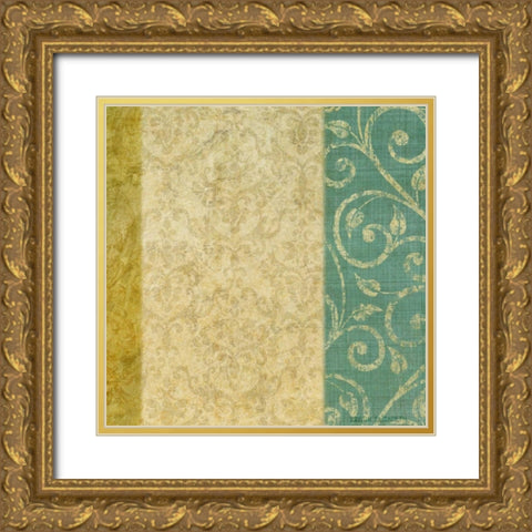victorian vines 2 Gold Ornate Wood Framed Art Print with Double Matting by Emery, Kristin