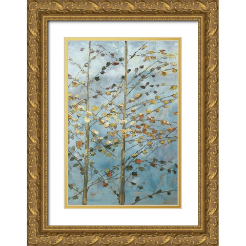 Whispering Aspen 1 Gold Ornate Wood Framed Art Print with Double Matting by Kruk