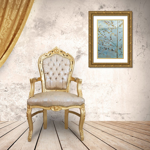 Whispering Aspen 2 Gold Ornate Wood Framed Art Print with Double Matting by Kruk