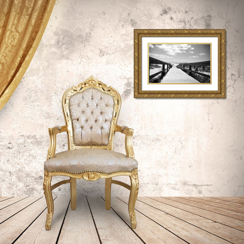 Docking The Clouds Gold Ornate Wood Framed Art Print with Double Matting by Colberg, Lisa