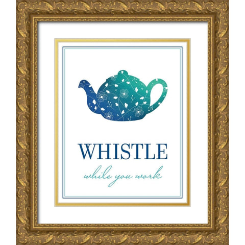 Whistle While You Work Gold Ornate Wood Framed Art Print with Double Matting by McFarland, Leslie