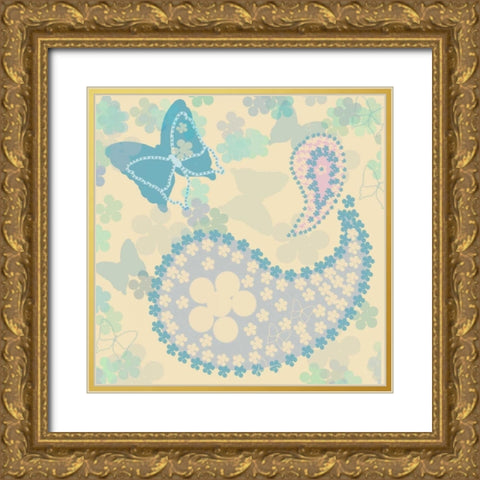 Pastel Paisley 2 Gold Ornate Wood Framed Art Print with Double Matting by Rossi, Lorraine