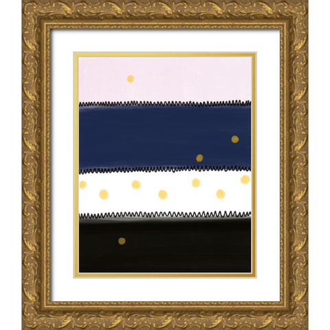 Abstract Rectangles Gold Ornate Wood Framed Art Print with Double Matting by Straatsma, Leah
