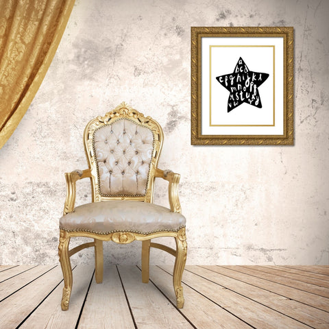 Alphabet star Gold Ornate Wood Framed Art Print with Double Matting by Straatsma, Leah