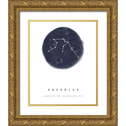 Aquarius Gold Ornate Wood Framed Art Print with Double Matting by Straatsma, Leah