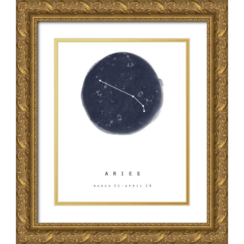 Aries Gold Ornate Wood Framed Art Print with Double Matting by Straatsma, Leah