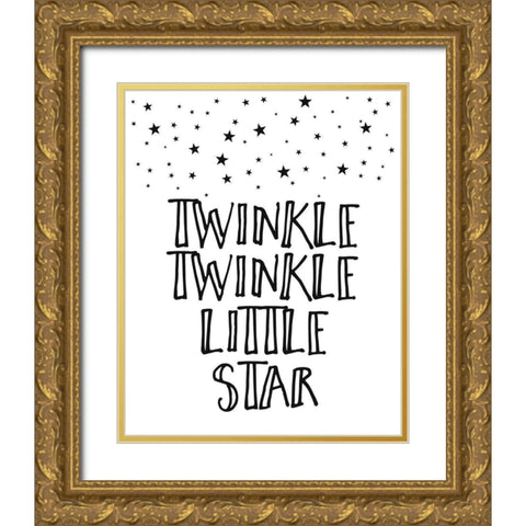 Twinkle Twinkle Little Star Gold Ornate Wood Framed Art Print with Double Matting by Straatsma, Leah