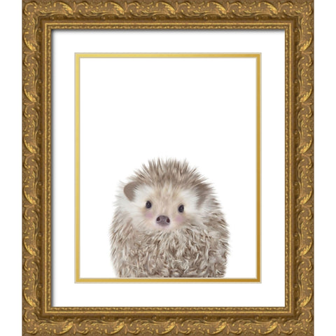 Hedgehog Gold Ornate Wood Framed Art Print with Double Matting by Straatsma, Leah