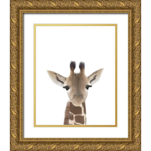 Giraffe Gold Ornate Wood Framed Art Print with Double Matting by Straatsma, Leah