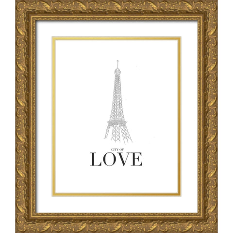 City Of Love Gold Ornate Wood Framed Art Print with Double Matting by Straatsma, Leah