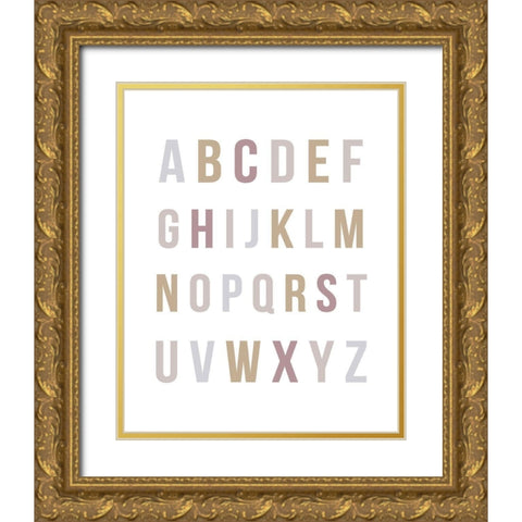 Rainbow Alphabet Gold Ornate Wood Framed Art Print with Double Matting by Straatsma, Leah